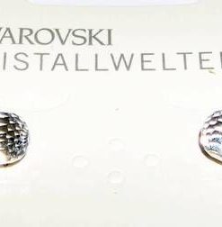 Cercei din metal nobil cu cristale Swarovski multifatetate