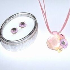 Set de bijuterii cu cristale Swarovski Elements rosii