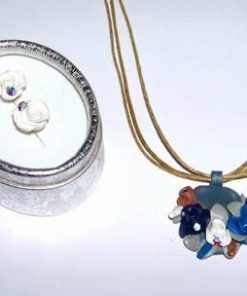 Set de bijuterii cu cristale Swarovski Elements albastre
