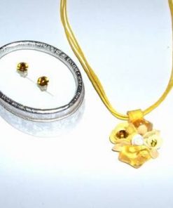 Set de bijuterii cu cristale Swarovski Elements galbene