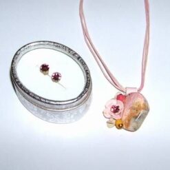 Set de bijuterii cu cristale Swarovski Elements rosii