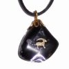 Pandantiv din obsidian pe siret negru - zodia Capricorn