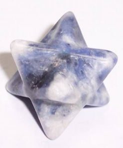 Merkaba din cristal de jasp roscat - ARGINTAT