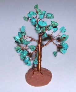 Copacel cu cristale de turcuaz pe suport